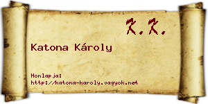 Katona Károly névjegykártya