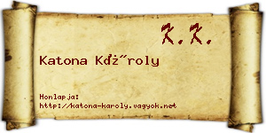 Katona Károly névjegykártya